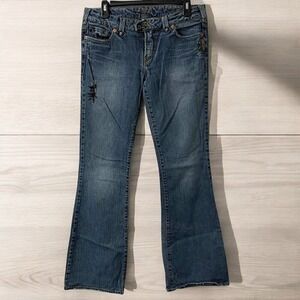 Vintage Y2K Silver Jeans Shar 21 Mid Rise Flare‎ 30 /32 Inseam